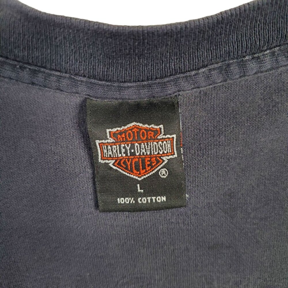 VTG 1995 Harley Davidson Sz L T-Shirt Atlanta Georgia 100% Cotton Faded Black - Picture 3 of 10